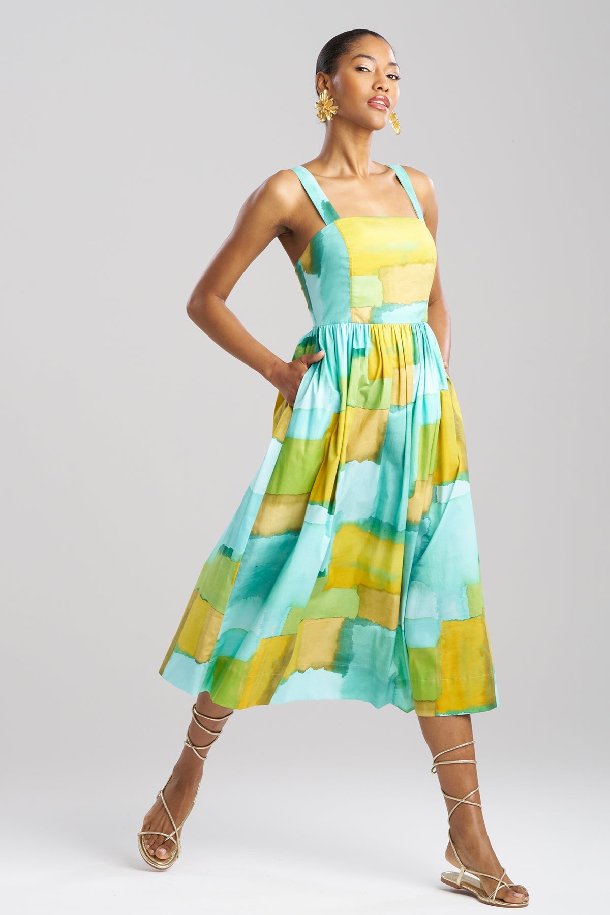 Chiyo Cotton Sundress Mizu Blue Natori