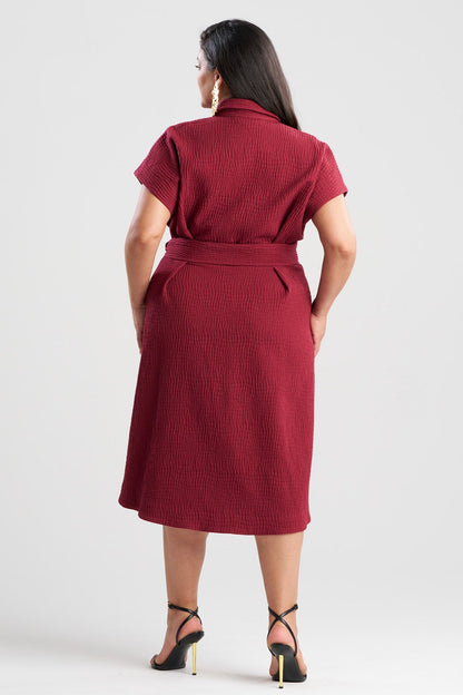 Textured Cotton Jacquard Shirtdress Ruby Natori
