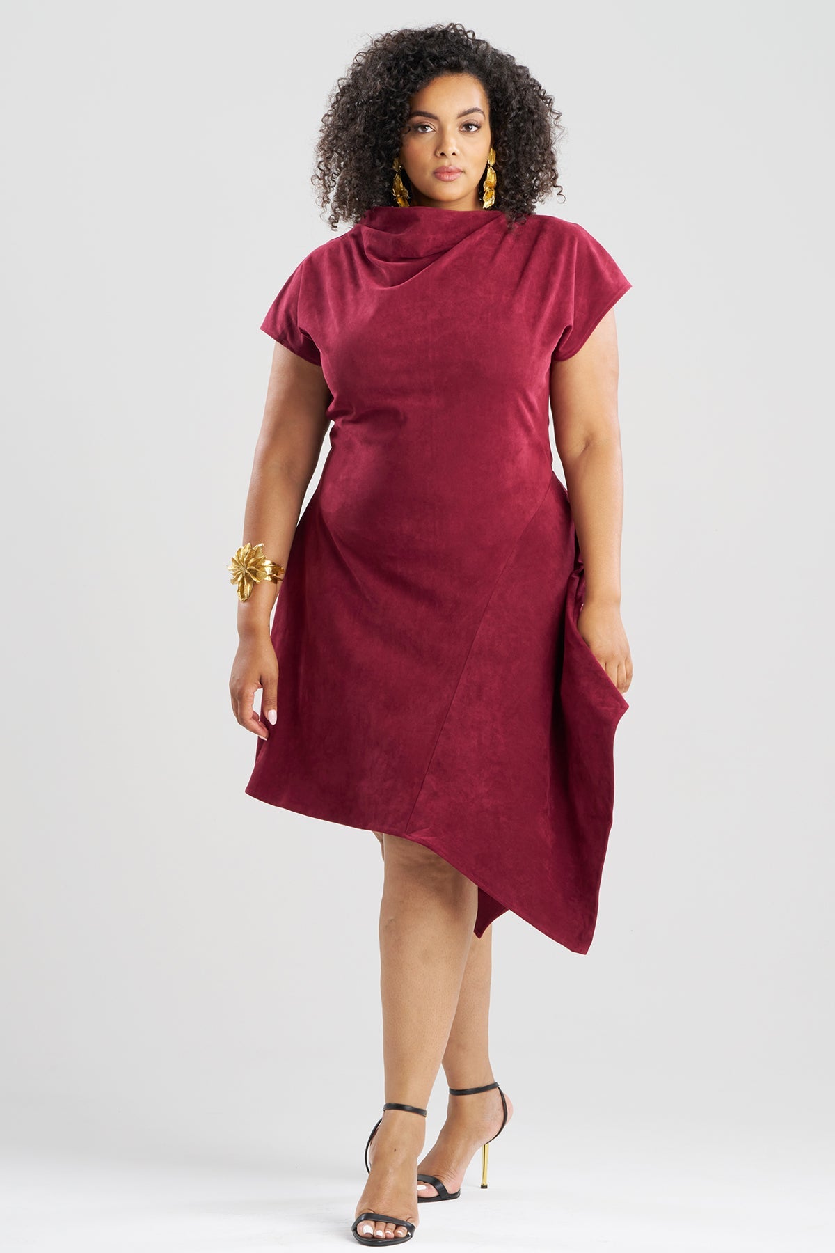 Vegan Luxe Suede Asymmetric Dress Ruby Natori