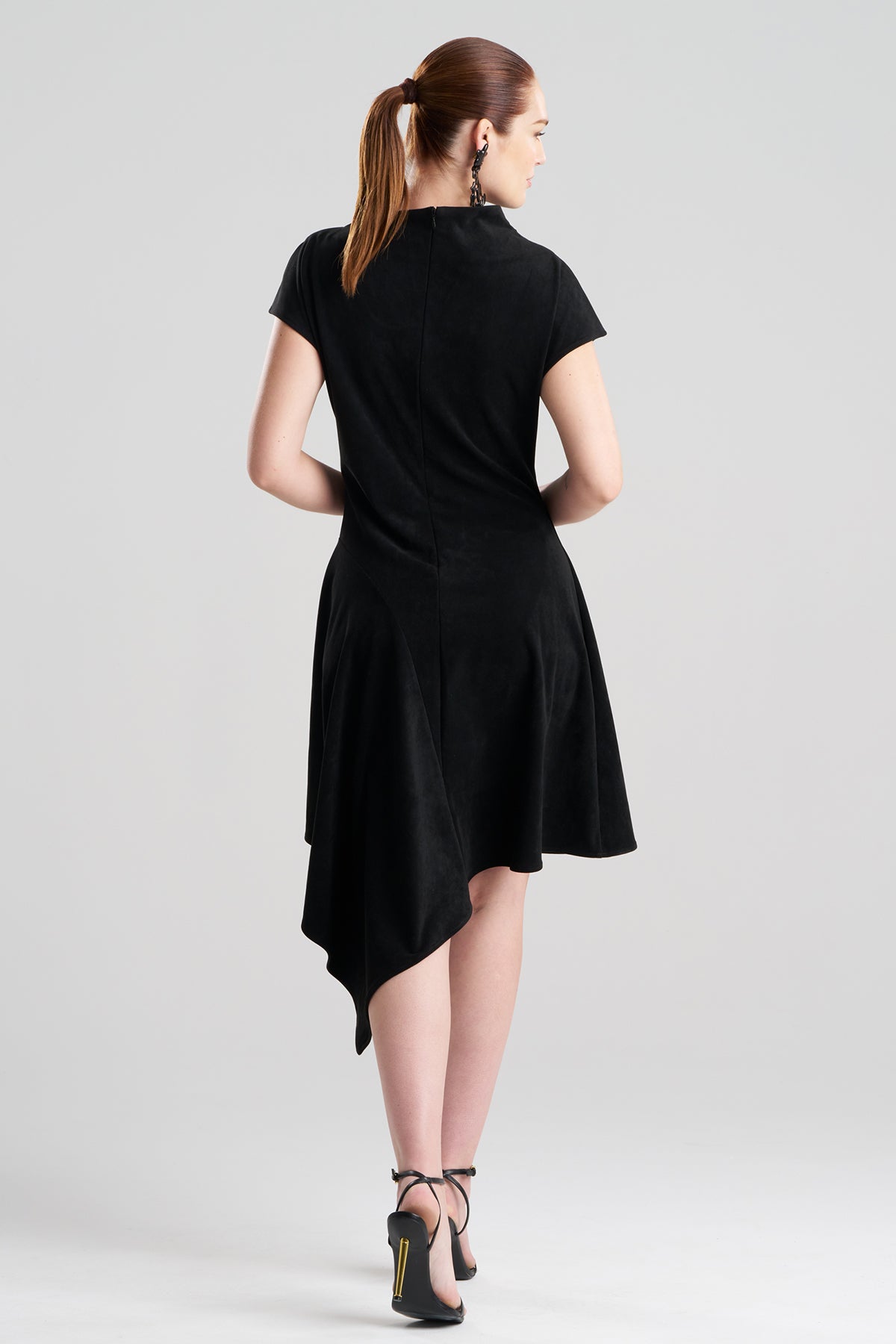 Vegan Luxe Suede Asymmetric Dress Black Natori