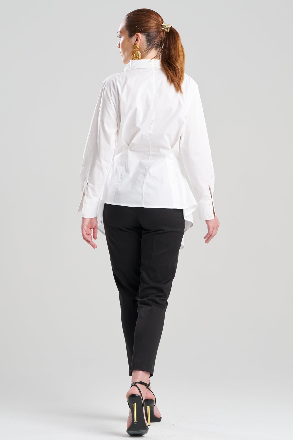 Cotton Poplin Handkerchief Hem Shirt White Natori