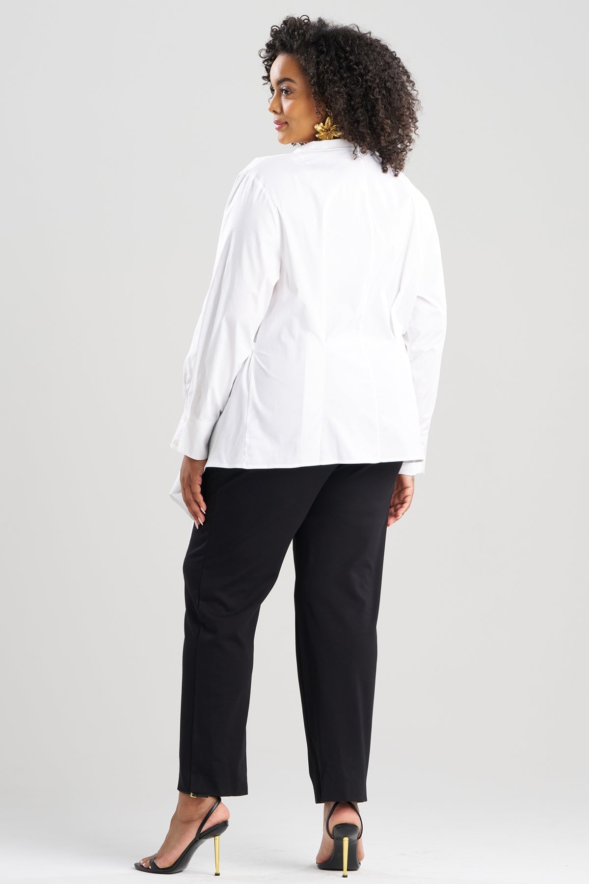 Cotton Poplin Handkerchief Hem Shirt White Natori