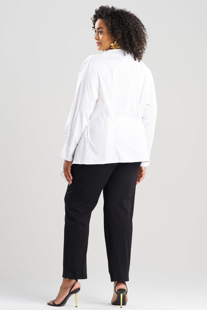 Cotton Poplin Handkerchief Hem Shirt White Natori