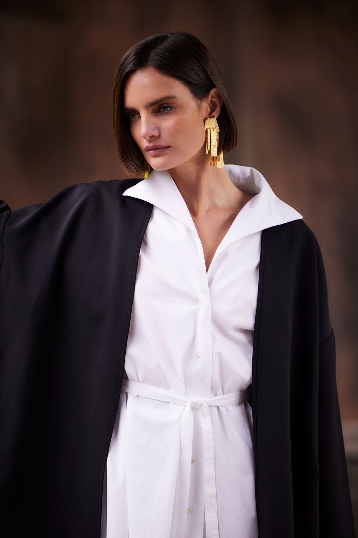 Cotton Poplin Handkerchief Hem Shirt White Natori