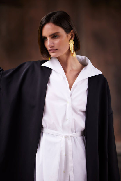 Cotton Poplin Handkerchief Hem Shirt White Natori