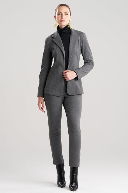 Compact Knit Cardigan Blazer Dark Grey Heather Natori