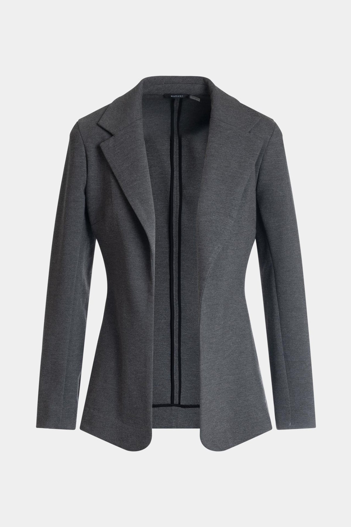 Compact Knit Cardigan Blazer Dark Grey Heather Natori