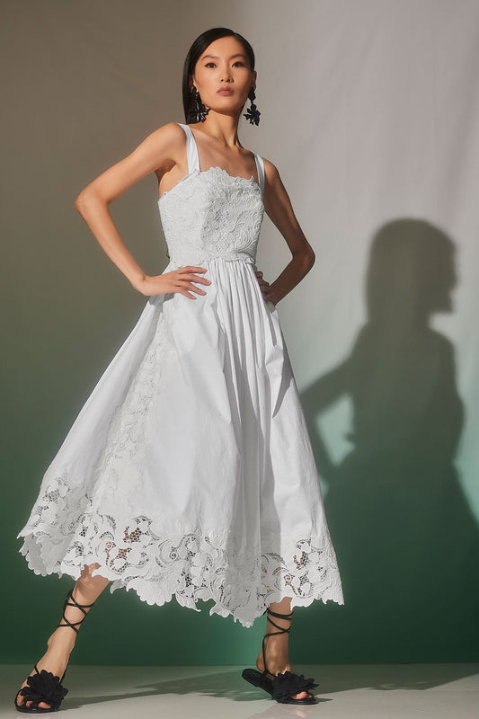 Kumo Embroidery Applique Sundress White Natori
