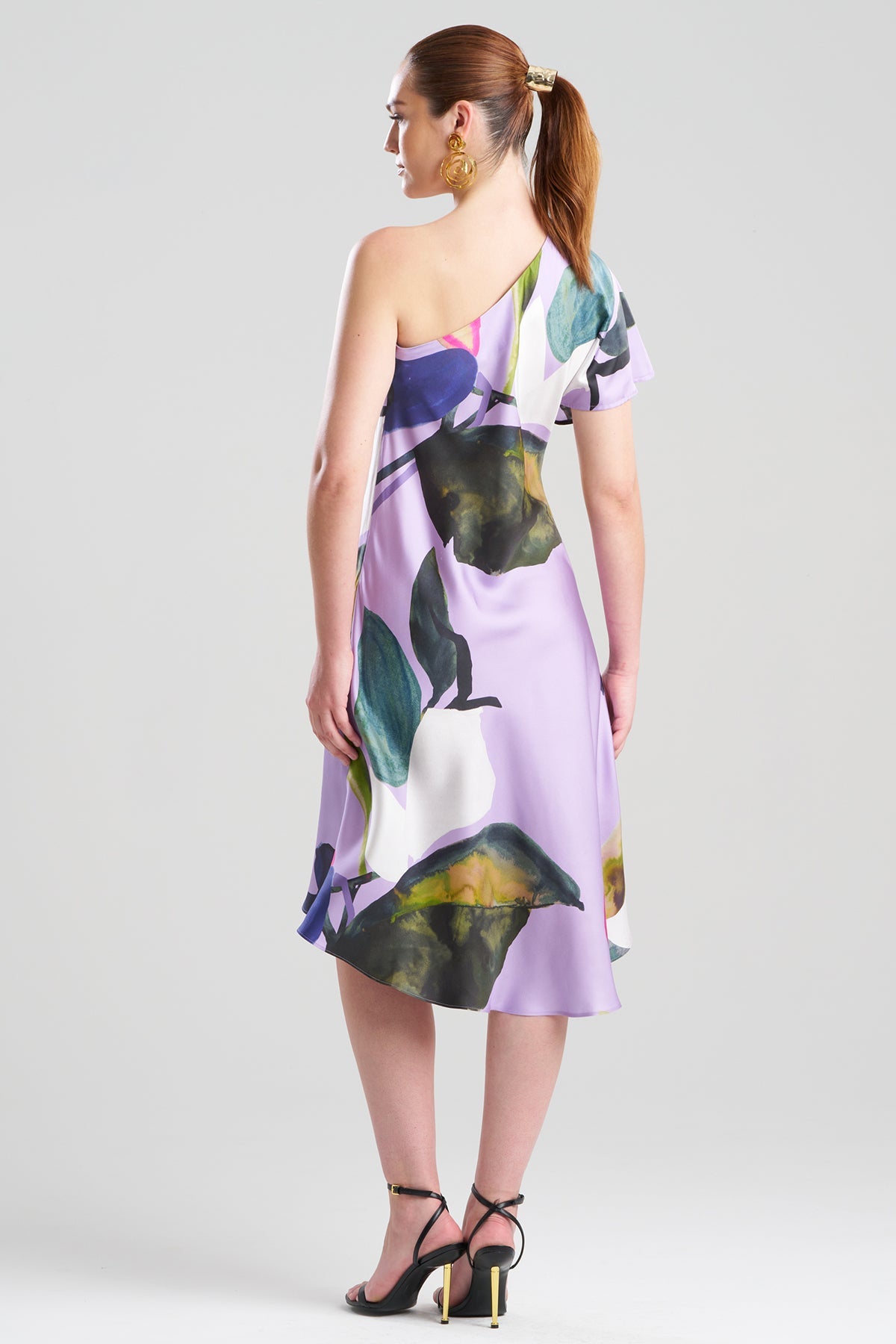 Yoru Silk Twill One Shoulder Dress Deep Orchid Natori