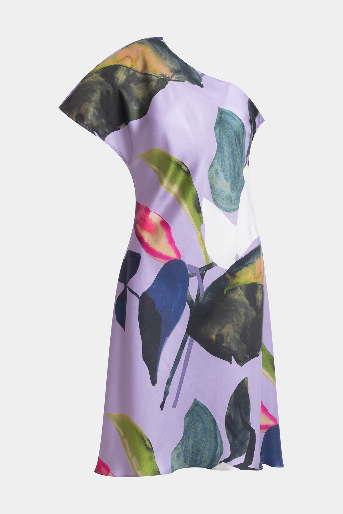 Yoru Silk Twill One Shoulder Dress Deep Orchid Natori