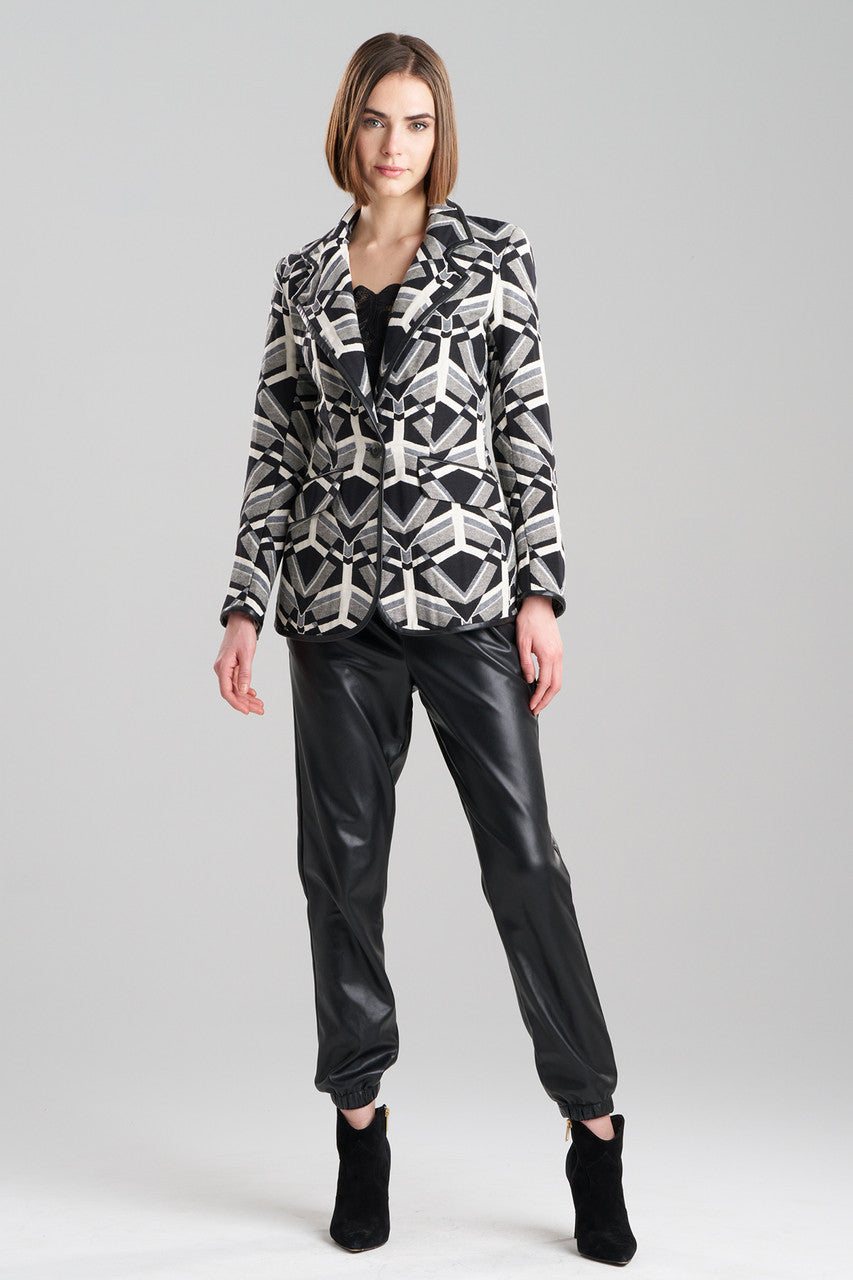 Buy Yantra Notch Lapel Blazer in Black/White Online Black/White Natori