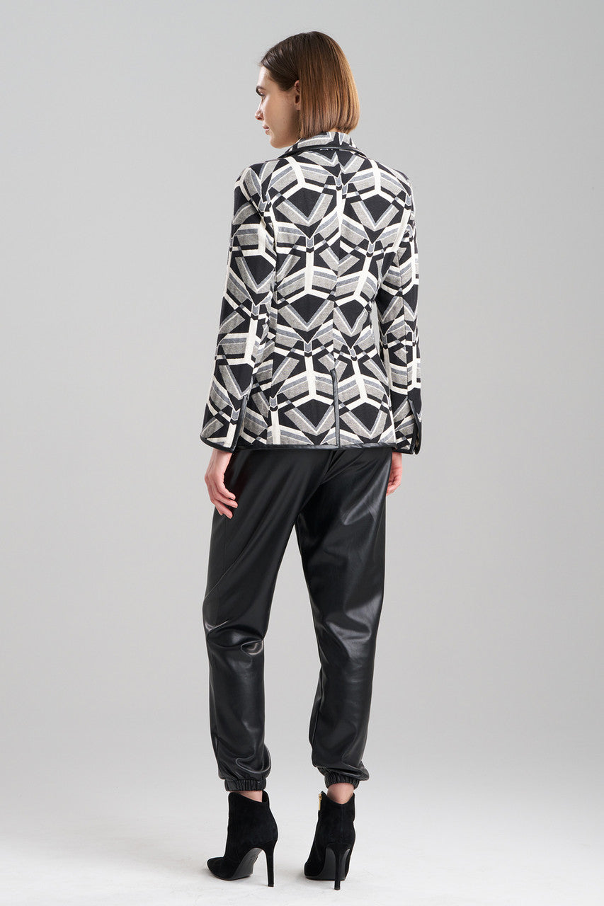 Buy Yantra Notch Lapel Blazer in Black/White Online Black/White Natori