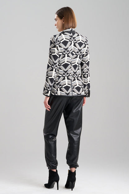 Buy Yantra Notch Lapel Blazer in Black/White Online Black/White Natori