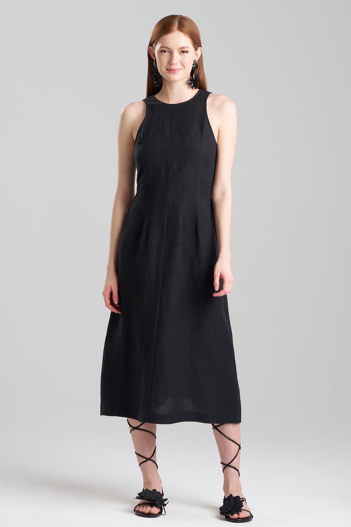 Light Weight Linen Dress Black Natori