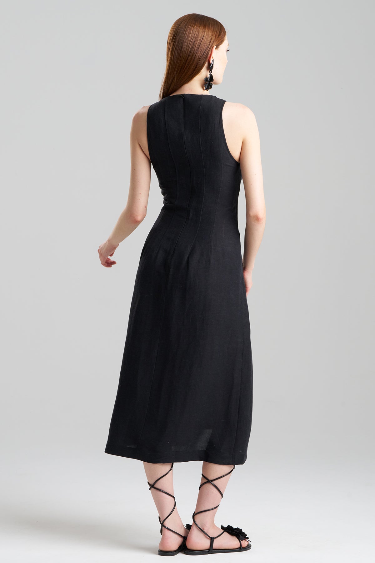 Light Weight Linen Dress Black Natori