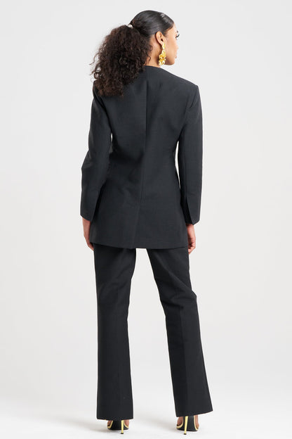 Canvas Cotton Embroidered Jacket Black Natori