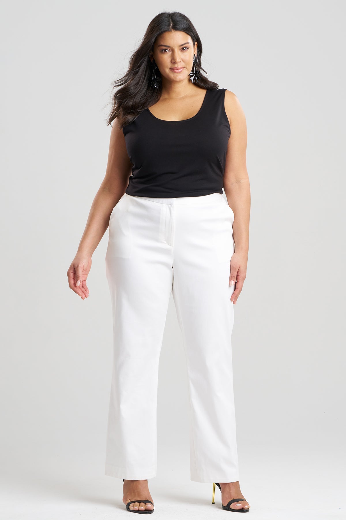 Cotton Chino Front Zip Pants White Natori