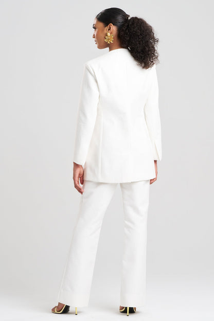 Canvas Cotton Embroidered Jacket White Natori