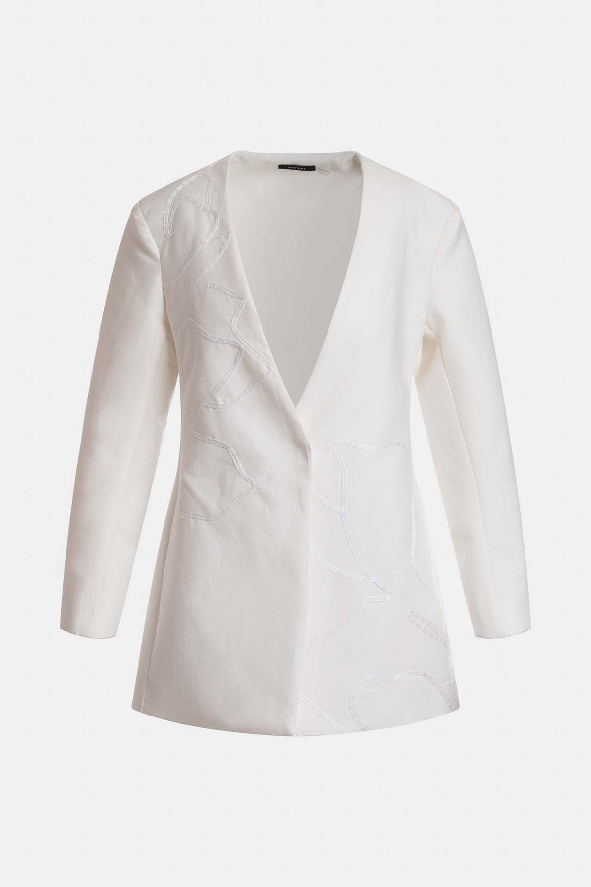 Canvas Cotton Embroidered Jacket White Natori
