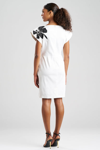 Cotton Chino Embroidered Mini Dress White Natori