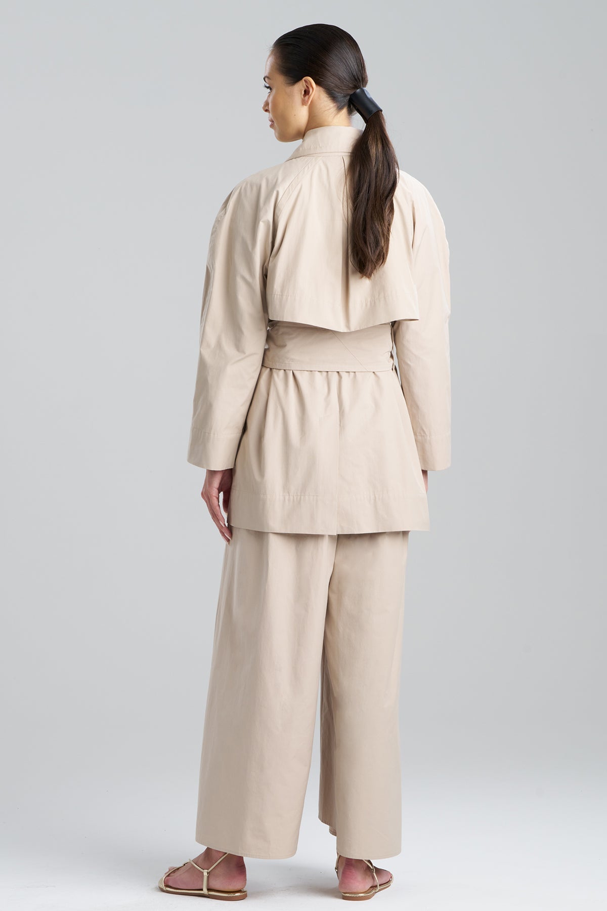 Tech Cotton Taffeta Trench Coat Beachwood Natori