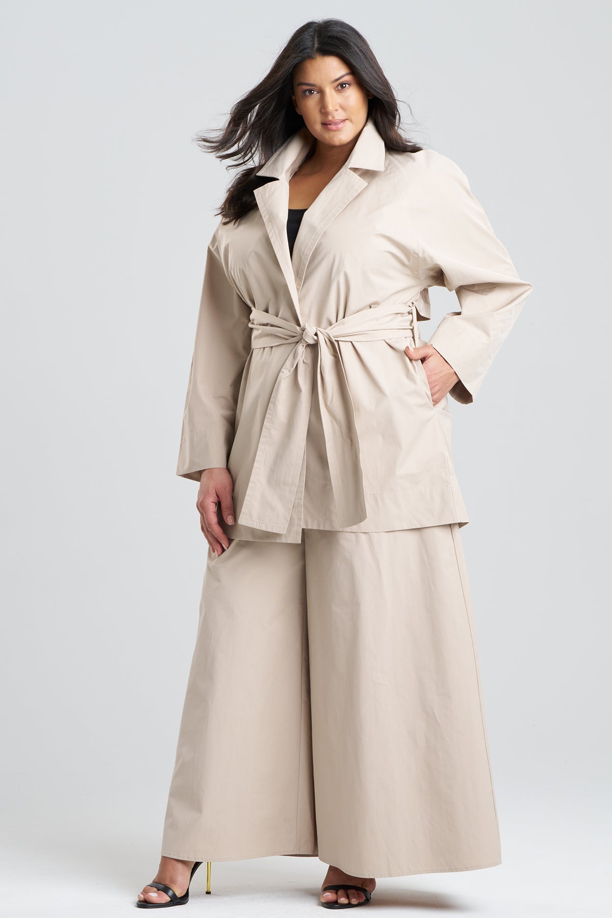 Tech Cotton Taffeta Trench Coat Beachwood Natori