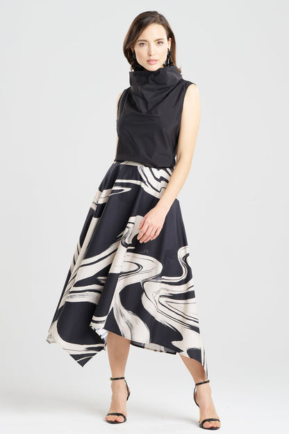 Kaze Cotton Origami Maxi Skirt Black Natori