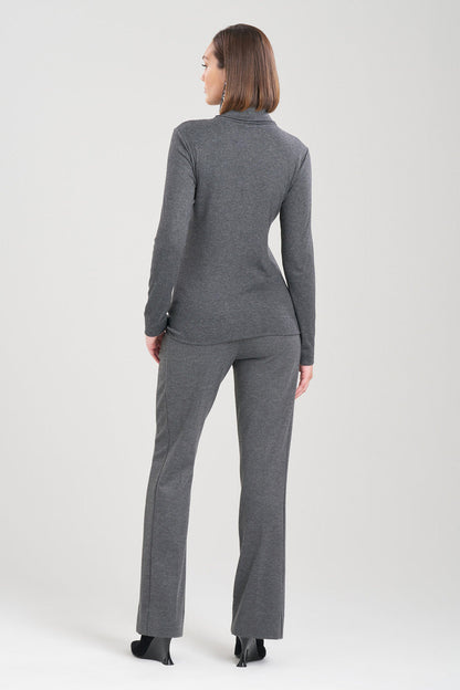 Buy Layering Jersey Turtleneck Top in Charcoal Online Charcoal Natori