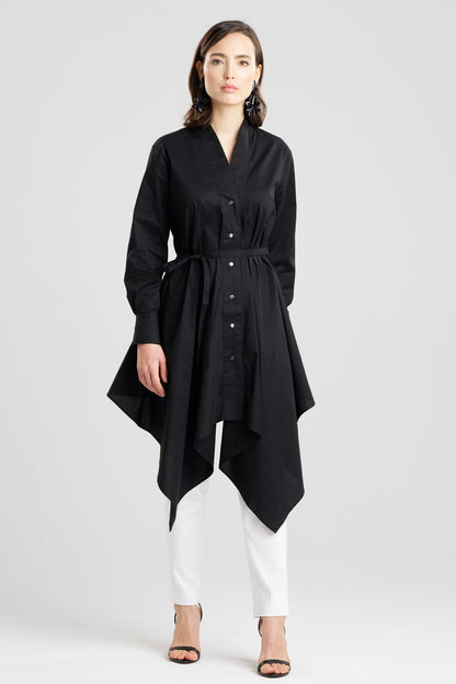 Cotton Poplin Handkerchief Tunic Black Natori