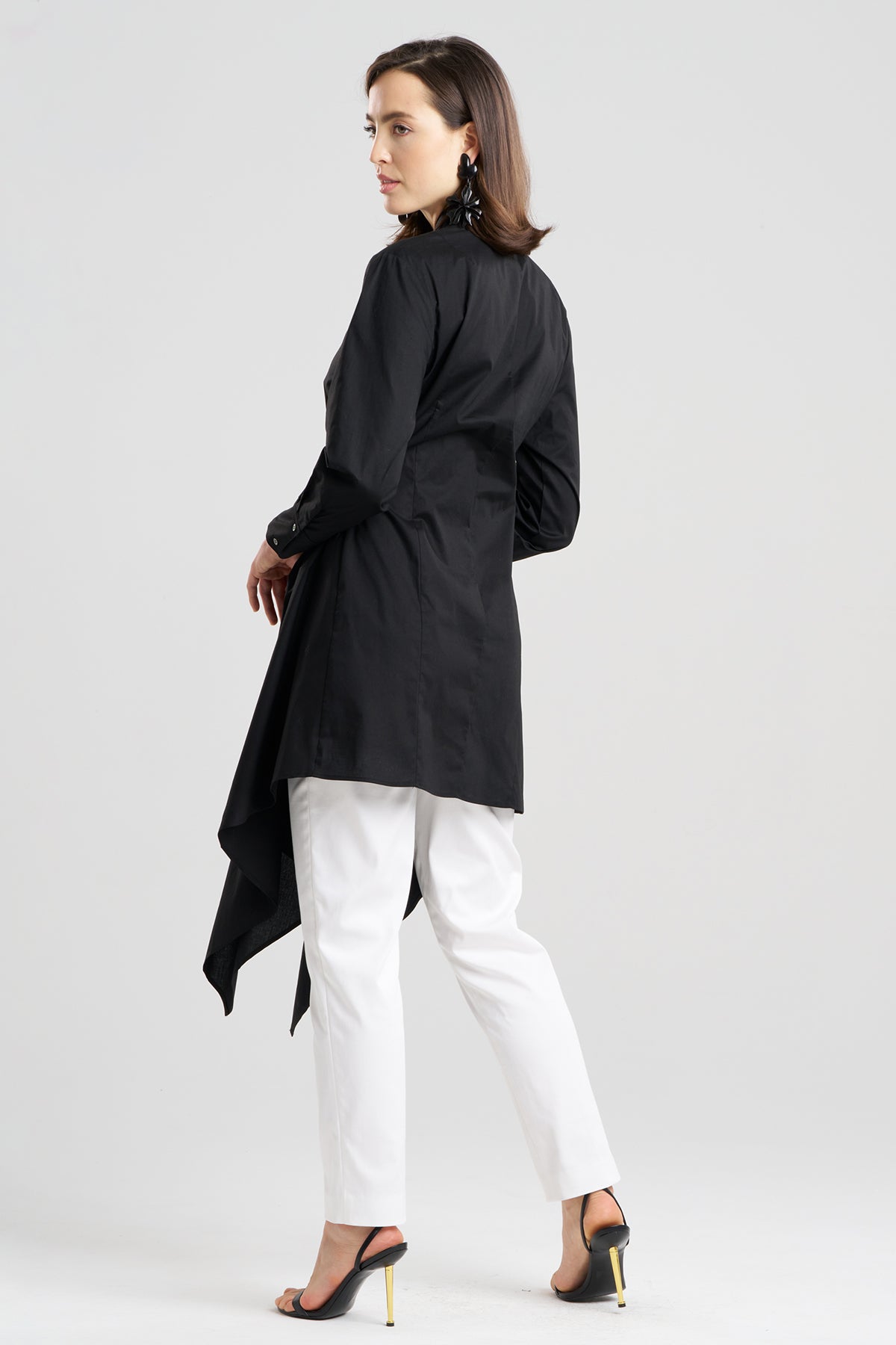 Cotton Poplin Handkerchief Tunic Black Natori