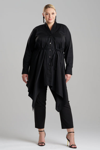 Cotton Poplin Handkerchief Tunic Black Natori