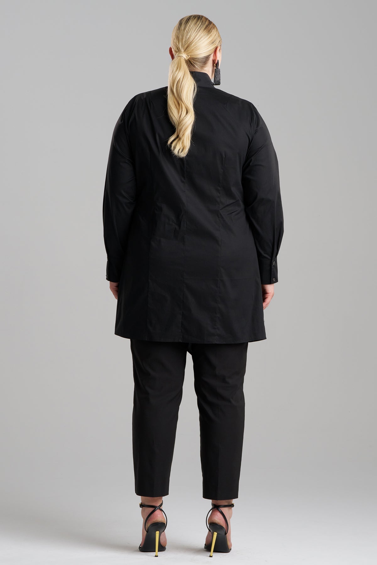 Cotton Poplin Handkerchief Tunic Black Natori