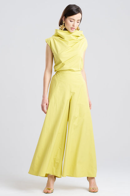 Tech Cotton Taffeta Palazzo Pants Lemon Natori