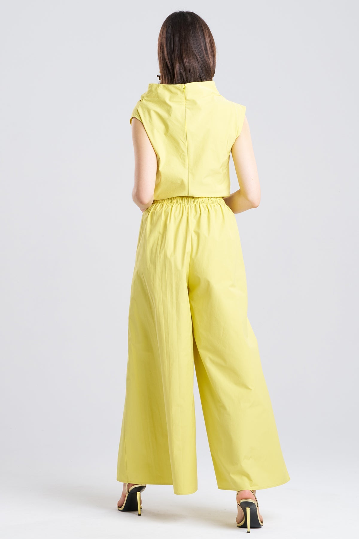 Tech Cotton Taffeta Palazzo Pants Lemon Natori