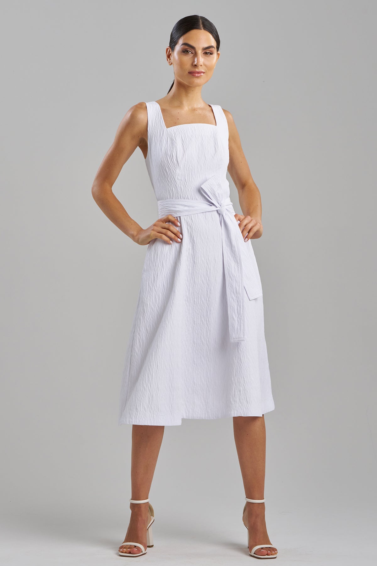Textured Jacquard Square Tank Dress White Natori