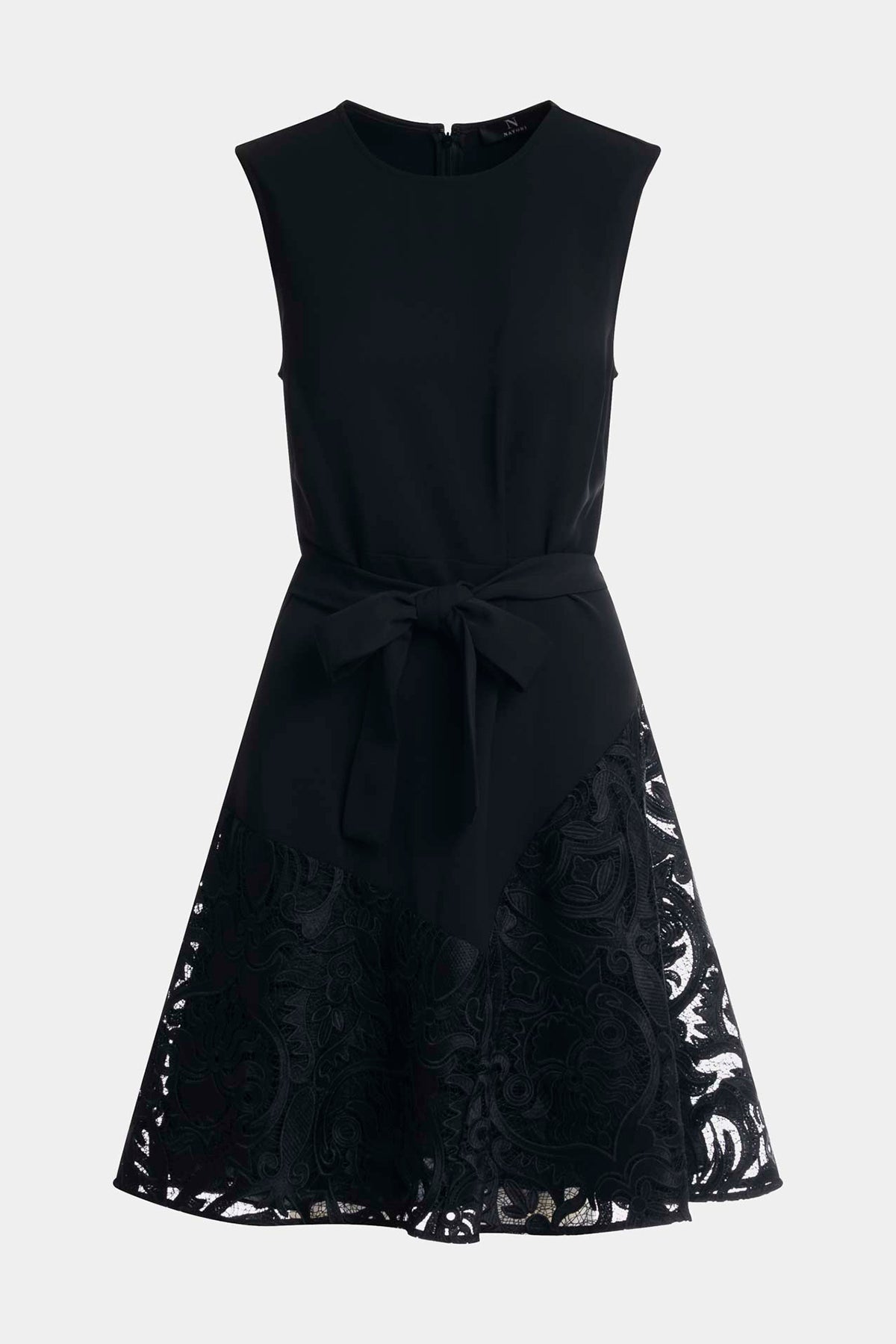 Suzani Lace Flare Dress Black Natori
