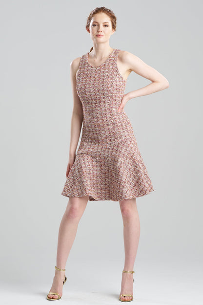 Tweed Sleeveless Flounce Dress Multi Natori