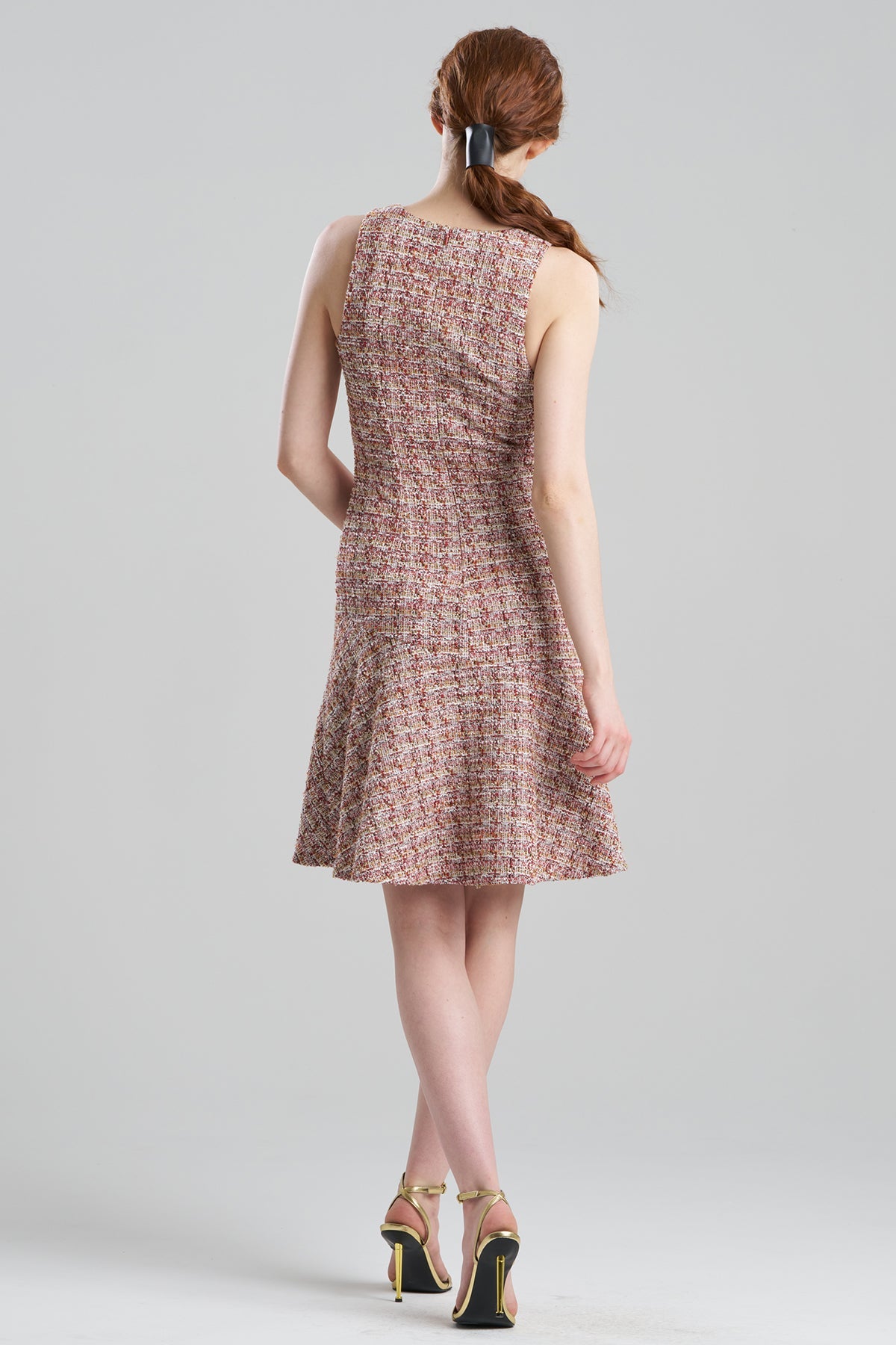 Tweed Sleeveless Flounce Dress Multi Natori