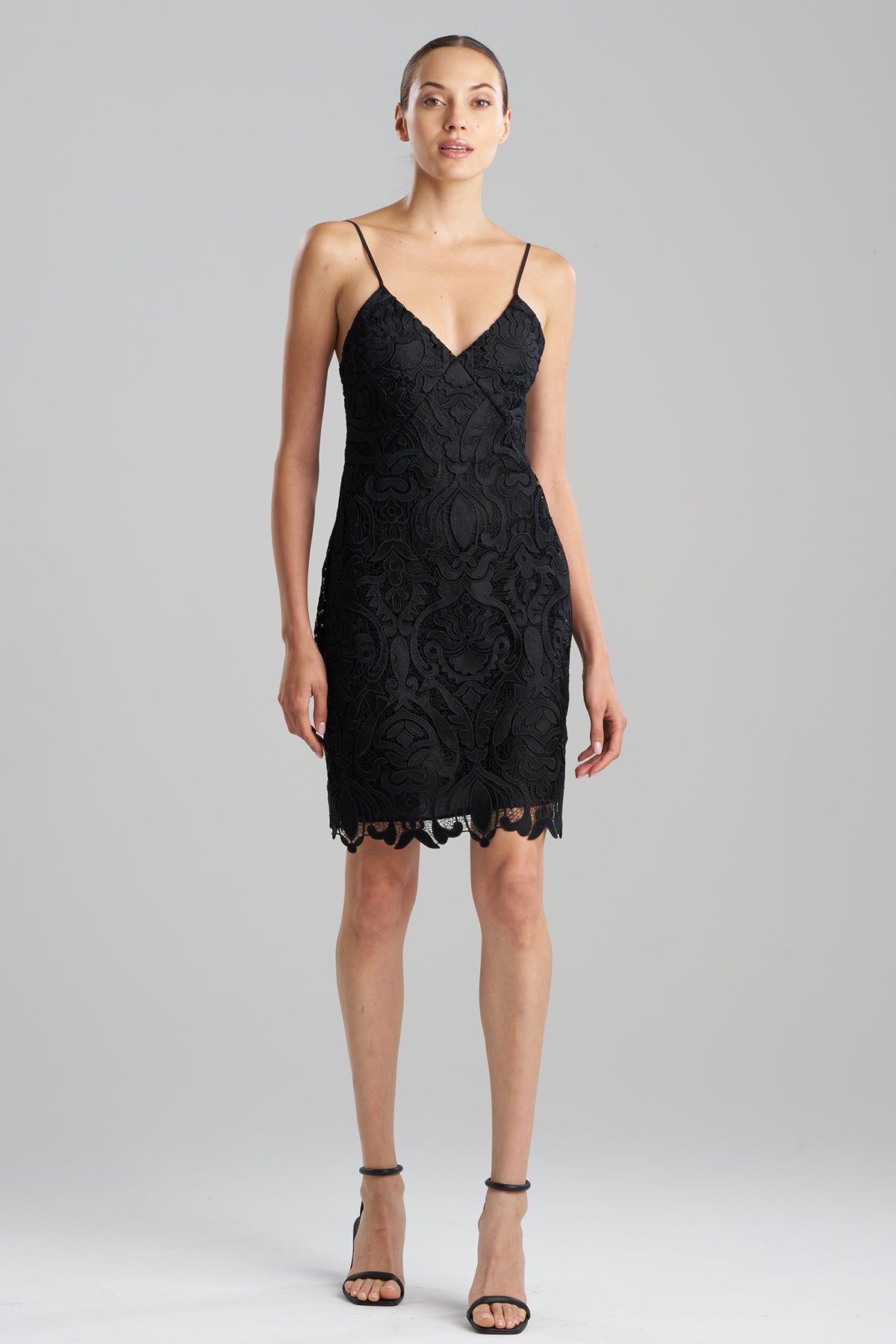Suzani Lace Slip Dress Black Natori