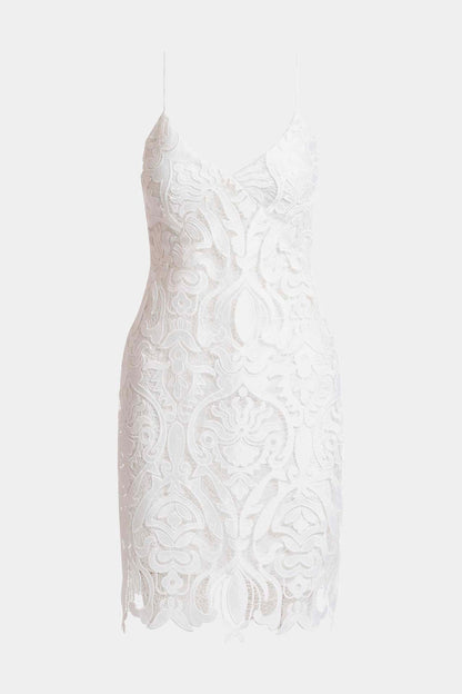 Suzani Lace Slip Dress White Natori