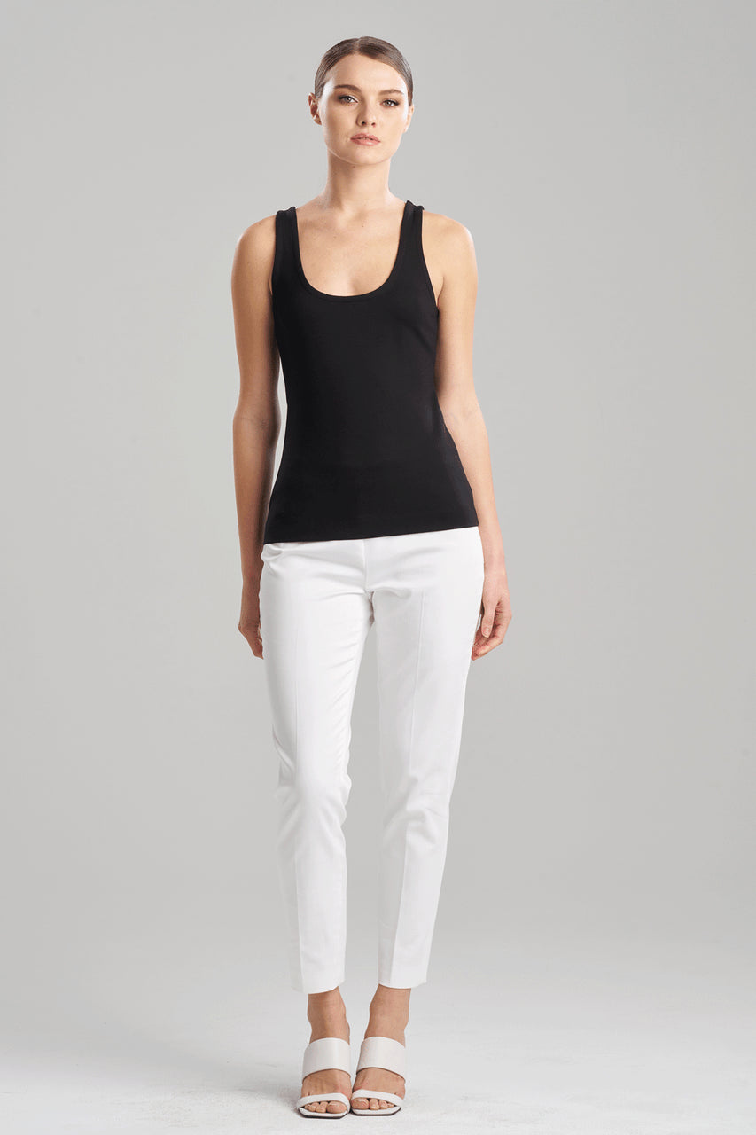 Buy Light Weight Ponte Scoop Tank in Black Online Black Natori