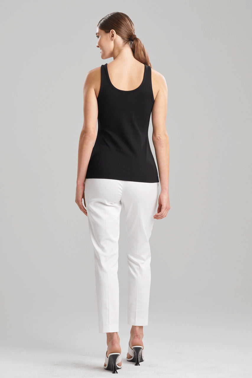 Buy Light Weight Ponte Scoop Tank in Black Online Black Natori