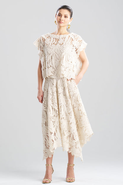 Crochet Lace Cotton Square Top Parchment Natori