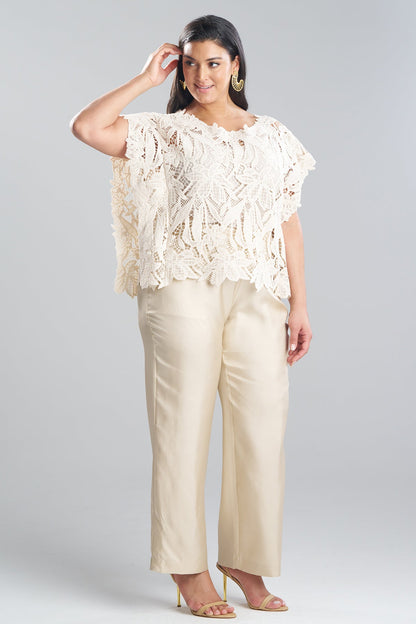 Crochet Lace Cotton Square Top Parchment Natori
