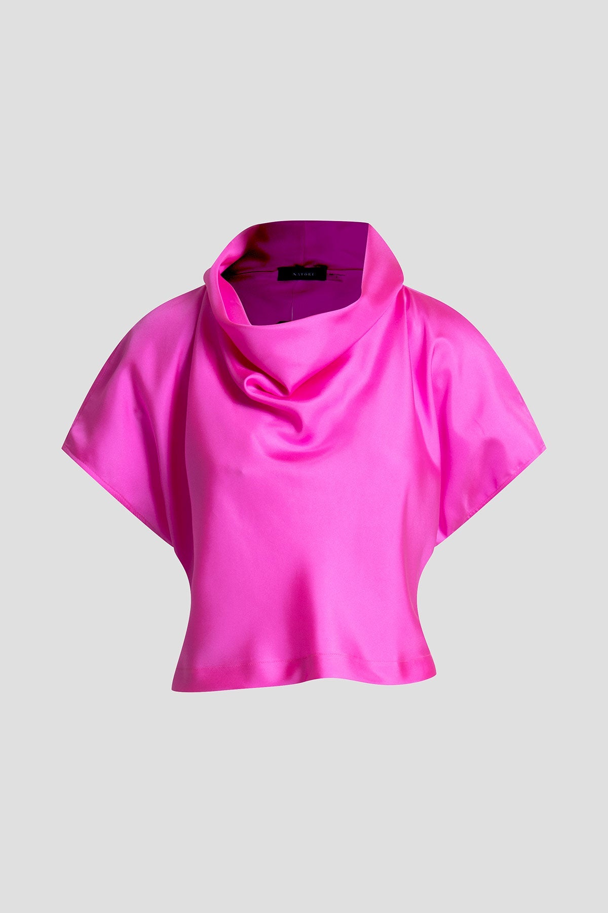 Solid Silk Twill Cowl Neck Top Fresh Pink Natori
