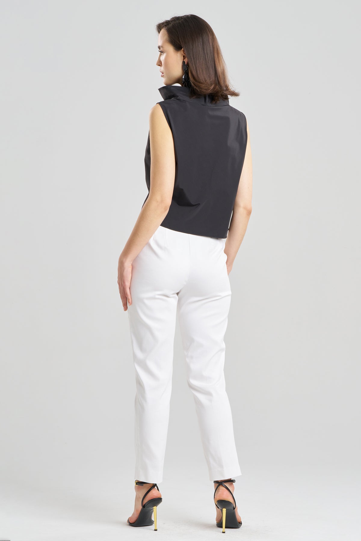 Buy Techno Poplin Cowl Top in Black Online Black Natori