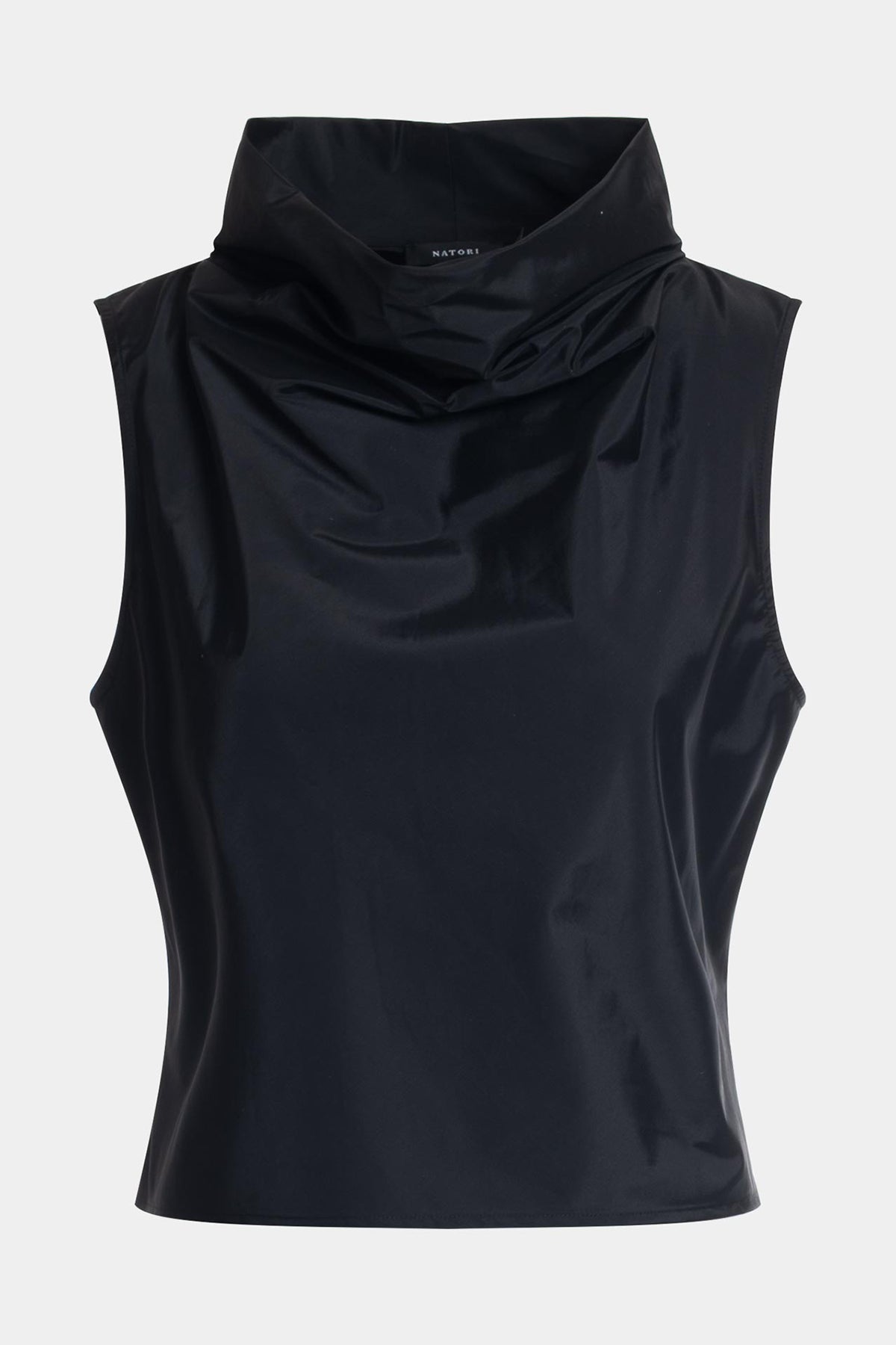Buy Techno Poplin Cowl Top in Black Online Black Natori