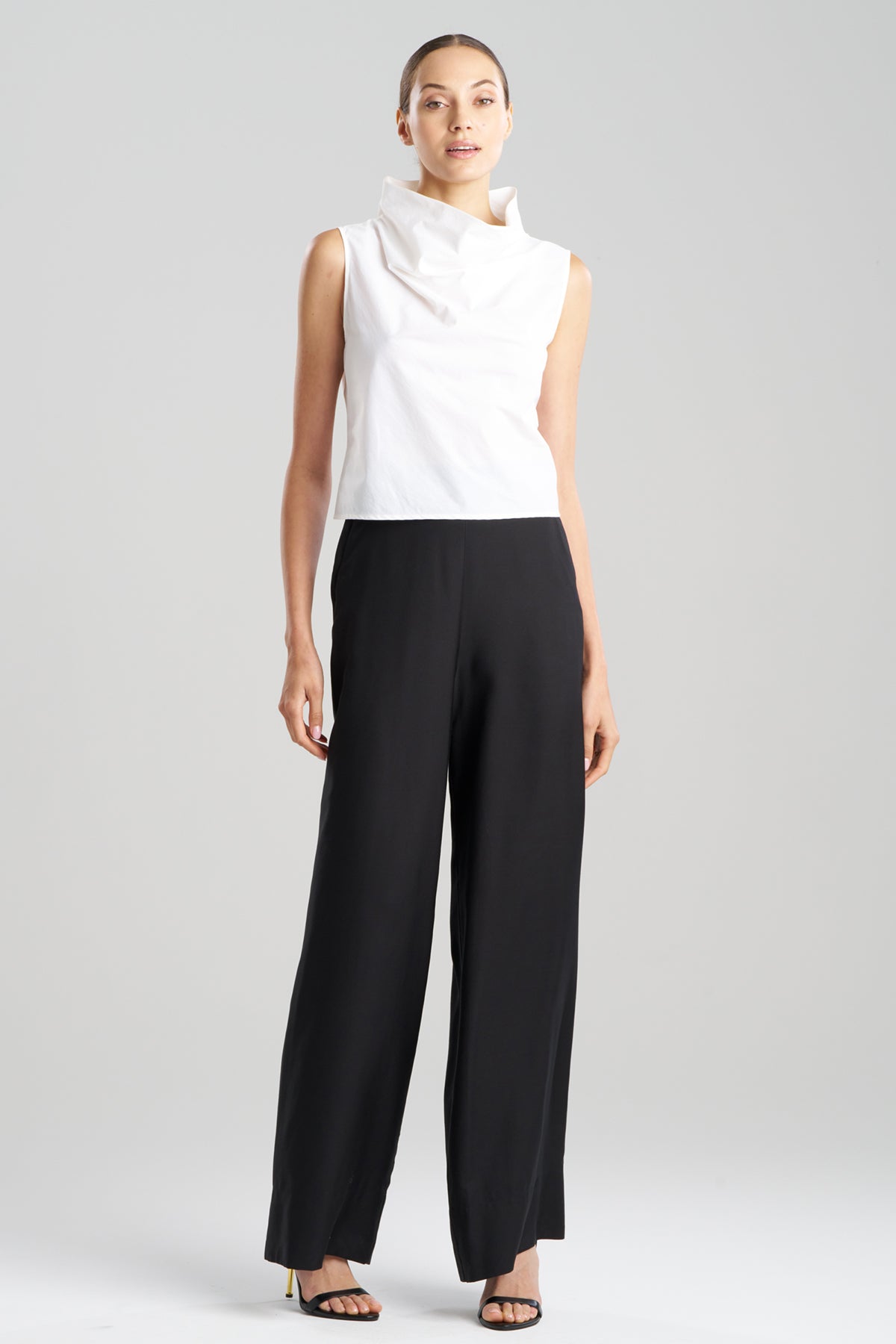 Buy Techno Poplin Cowl Top in White Online White Natori