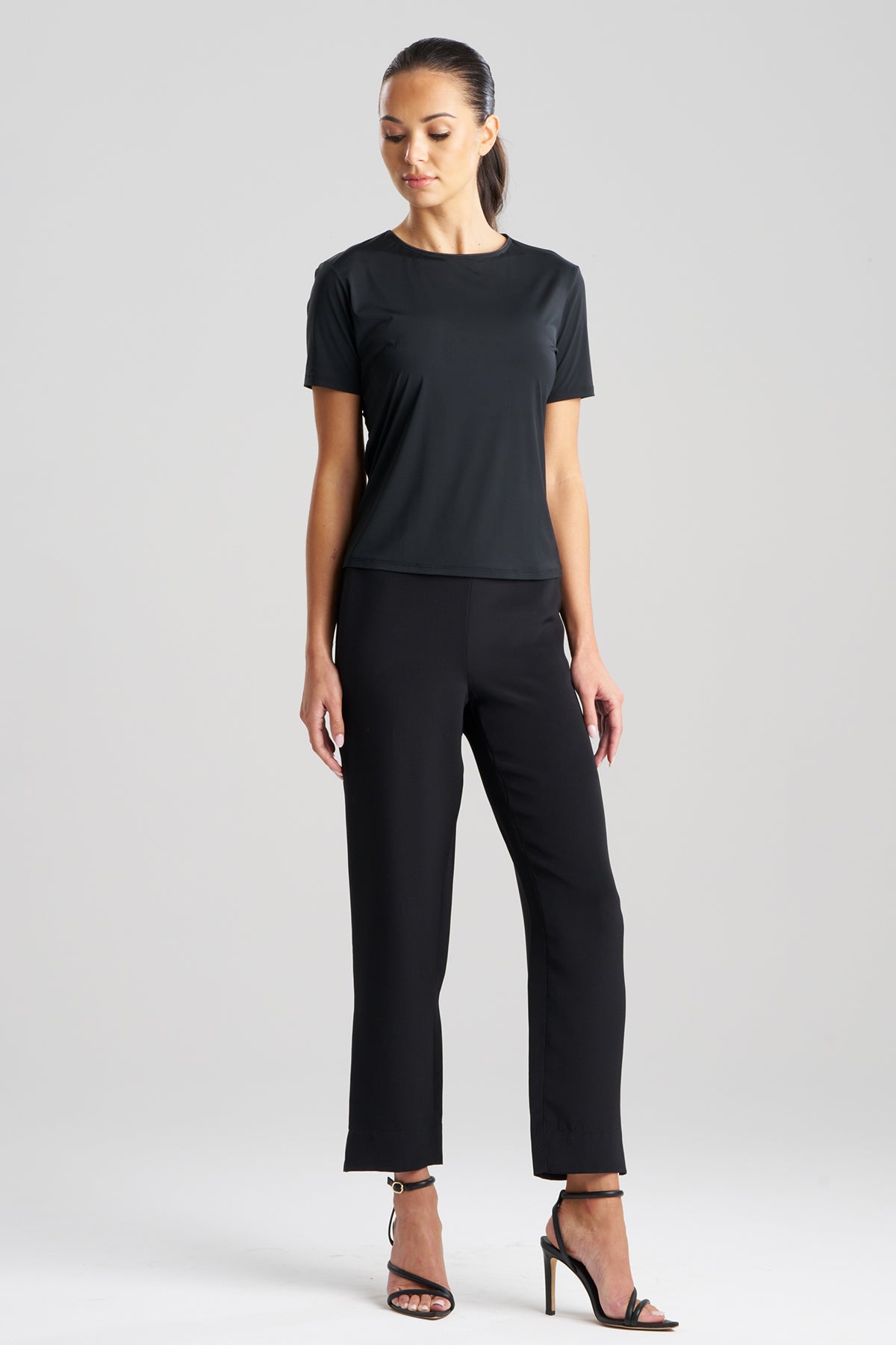 Illusion T-Shirt Top Black Natori