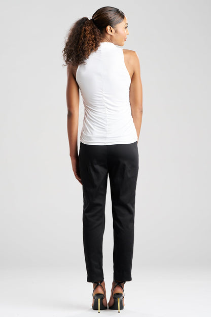 Feather Lightweight Knit Twist Neck Top White Natori
